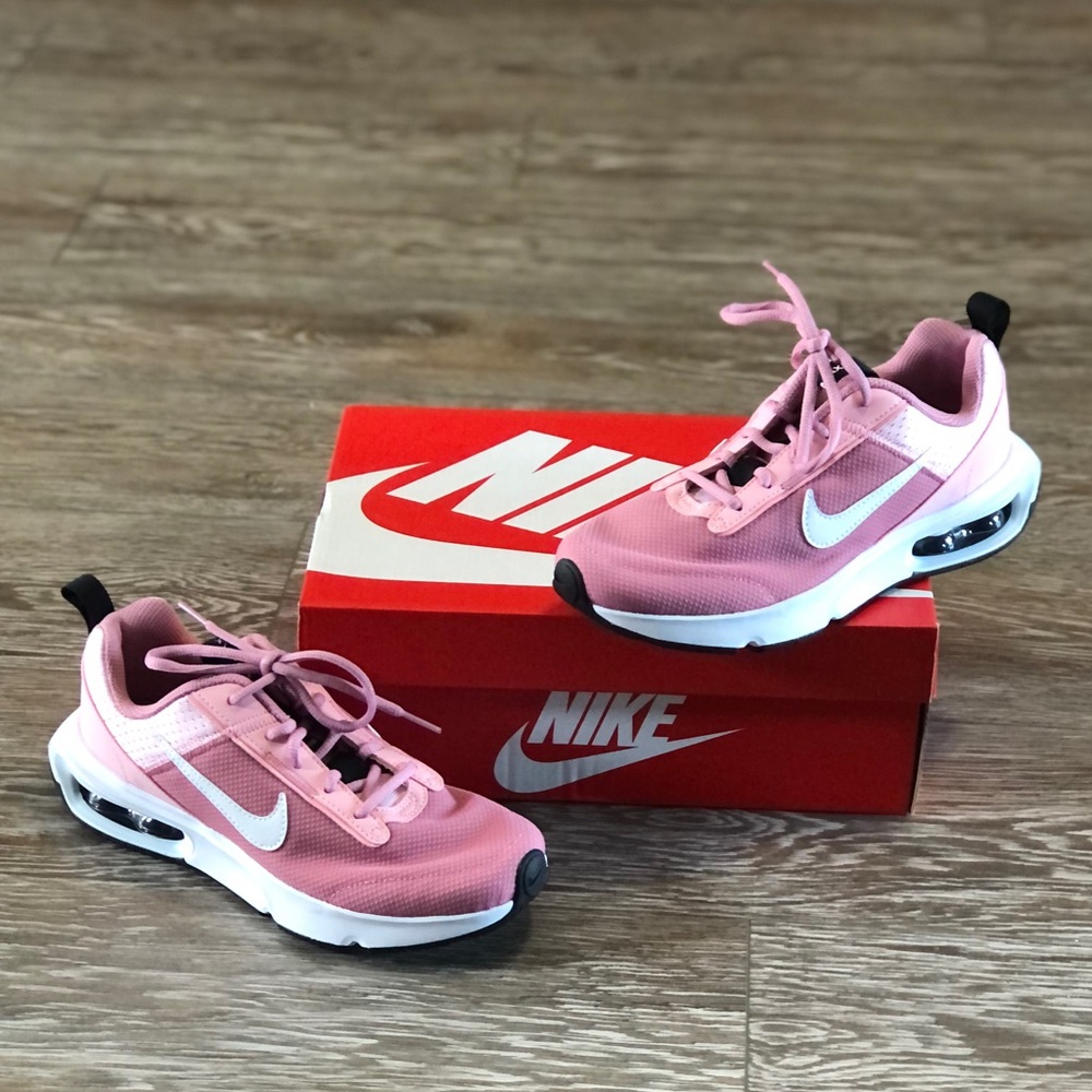 Girls Nike Air Max Rose Sneakers with White Swoosh and Modern Design
